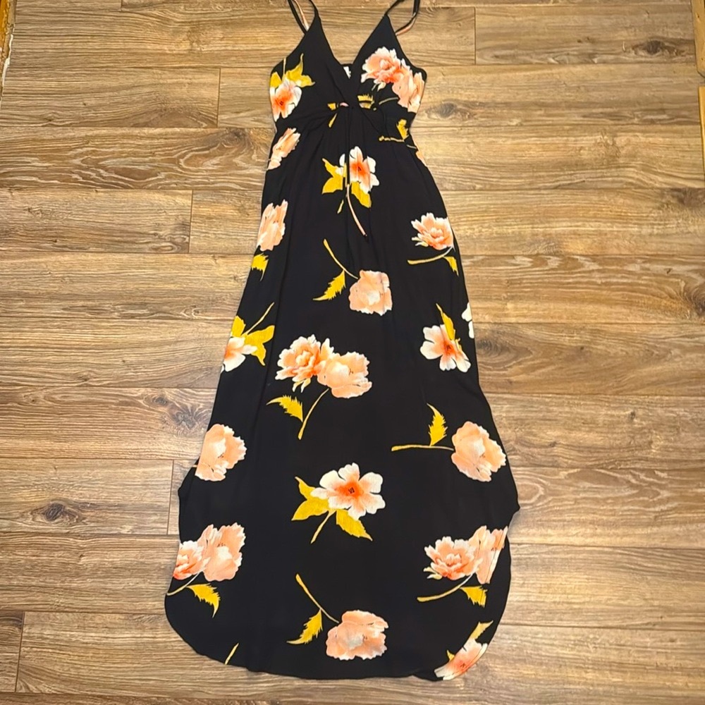 Billabong Maxi Dress Black Floral Women’s XS